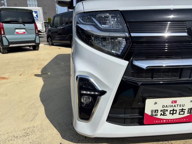 タントカスタムＸ１４インチアルミホイール　大型エアロバンパー　フルＬＥＤヘッドランプ　オート格納式カラードドアミラー　両側パワースライドドア　キーフリーシステム　プッシュボタンスタート（静岡県）の中古車