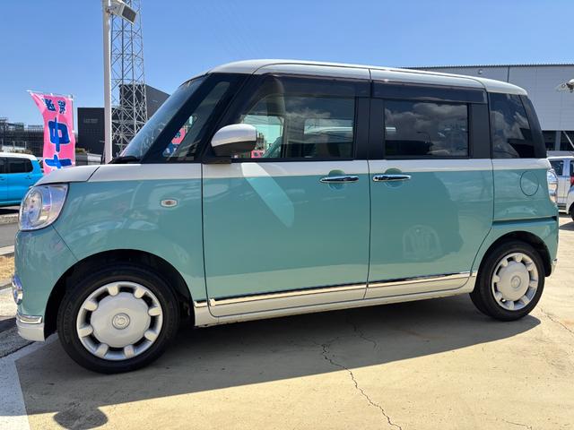 ムーヴキャンバスＧメイクアップＶＳ　ＳＡIII１４インチフルホイールキャップ　ＬＥＤヘッドランプ　キーフリーシステム　両側パワースライドドア　オートエアコン（プッシュ式）　オートライト　置きラクボックス（静岡県）の中古車