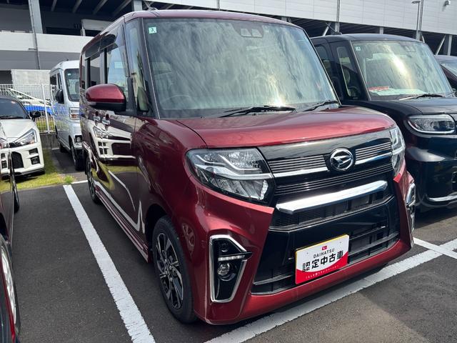 タントカスタムＸ１４インチアルミホイール　大型エアロバンパー　フルＬＥＤヘッドランプ　オート格納式カラードドアミラー　両側パワースライドドア　キーフリーシステム　プッシュボタンスタート（静岡県）の中古車