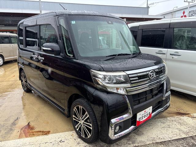 タント 中古車 カスタムＲＳ　トップエディションＳＡＩＩ１５インチアルミホイール　キーフリーシステム　両側パワースライドドア　オートエアコン（プッシュ式）　ＬＥＤヘッドラン　本革巻ステアリングホイール