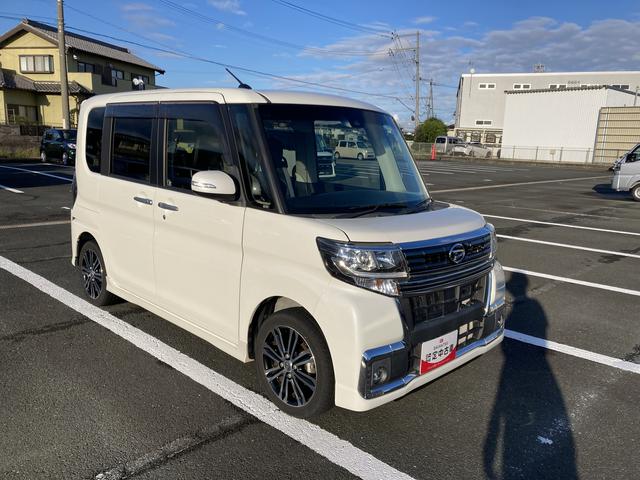 タントカスタムＲＳ　トップエディションＳＡII１５インチアルミホイール　大型エアロバンパー　ＬＥＤヘッドランプ　オート格納式カラードドアミラー　本革巻ステアリングホイール　両側パワースライドドア（静岡県）の中古車