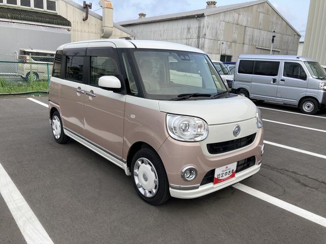 ムーヴキャンバスＧメイクアップリミテッド　ＳＡIII１４インチフルホイールキャップ　ＬＥＤヘッドランプ　キーフリーシステム　両側パワースライドドア　オートエアコン（プッシュ式）　オートライト　置きラクボックス（静岡県）の中古車