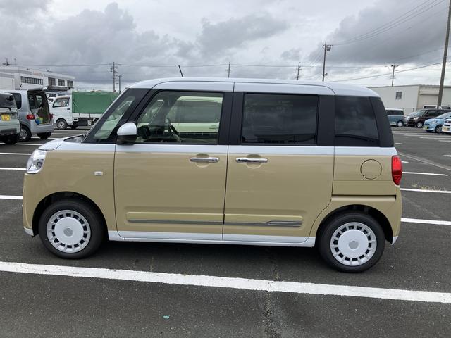 ムーヴキャンバスストライプスＧ１４インチフルホイールキャップ　ＬＥＤヘッドランプ　ＬＥＤフォグランプ　ホっとカップホルダー　両側パワースライドドア　キーフリーシステム　プッシュボタンスタート　ＵＶカットガラス（静岡県）の中古車