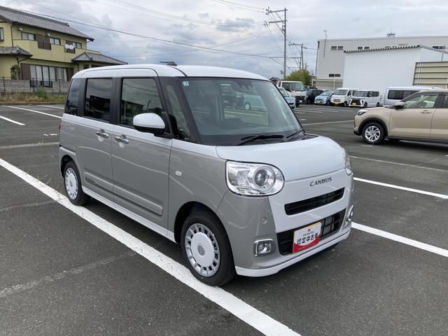 ムーヴキャンバスストライプスＧ１４インチフルホイールキャップ　ＬＥＤヘッドランプ　ＬＥＤフォグランプ　ホっとカップホルダー　両側パワースライドドア　キーフリーシステム　プッシュボタンスタート　ＵＶカットガラス（静岡県）の中古車