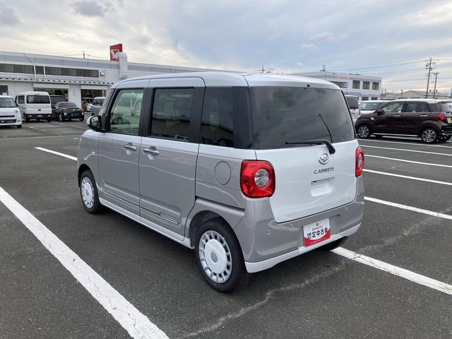 ムーヴキャンバスストライプスＧ１４インチフルホイールキャップ　ＬＥＤヘッドランプ　ＬＥＤフォグランプ　ホっとカップホルダー　両側パワースライドドア　キーフリーシステム　プッシュボタンスタート　ＵＶカットガラス（静岡県）の中古車