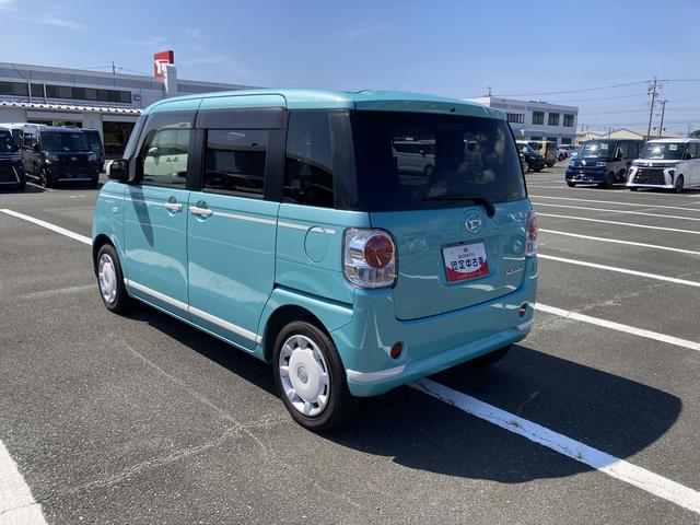 ムーヴキャンバスＧホワイトアクセントリミテッド　ＳＡIII１４インチフルホイールキャップ　ＬＥＤヘッドランプ　キーフリーシステム　両側パワースライドドア　オートエアコン（プッシュ式）　オートライト　キーフリーシステム（静岡県）の中古車