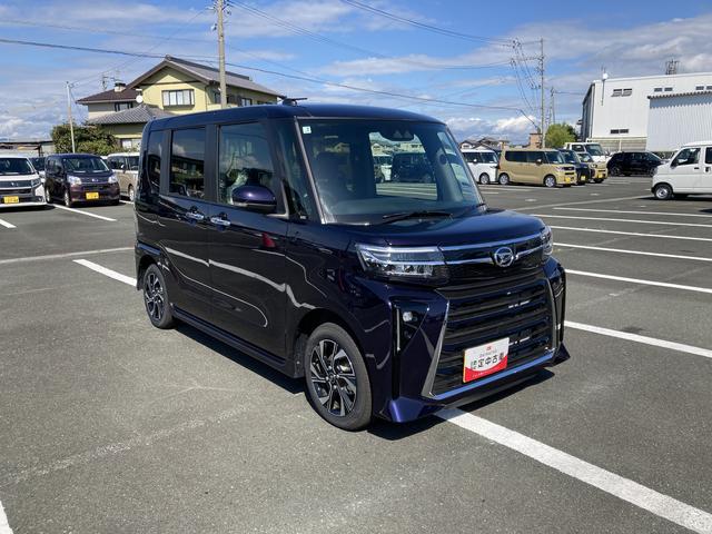 タントカスタムＸ１４インチアルミホイール　大型エアロバンパー　フルＬＥＤヘッドランプ　オート格納式カラードドアミラー　両側パワースライドドア　キーフリーシステム　プッシュボタンスタート（静岡県）の中古車