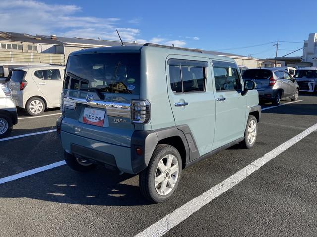 タフトGターボ15インチアルミホイール オートレベリング機能付フルLEDヘッドランプ LEDフォグランプ 本革巻ステアリングホイール 本革巻インパネセンターシフト TFTカラーマルチインフォメーションディスプレイ(静岡県)の中古車