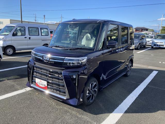 タントカスタムX14インチアルミホイール 大型エアロバンパー フルLEDヘッドランプ オート格納式カラードドアミラー 両側パワースライドドア キーフリーシステム プッシュボタンスタート(静岡県)の中古車