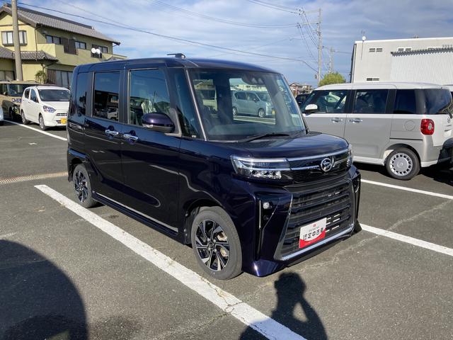 タントカスタムX14インチアルミホイール 大型エアロバンパー フルLEDヘッドランプ オート格納式カラードドアミラー 両側パワースライドドア キーフリーシステム プッシュボタンスタート(静岡県)の中古車