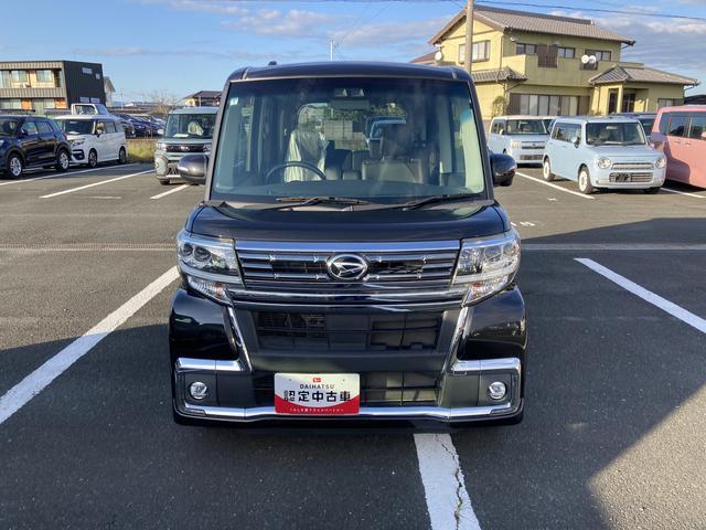 タントカスタムRS トップエディションSAIII15インチアルミホイール 大型エアロバンパー LEDヘッドランプ オート格納式カラードドアミラー 本革巻ステアリングホイール 両側パワースライドドア(静岡県)の中古車