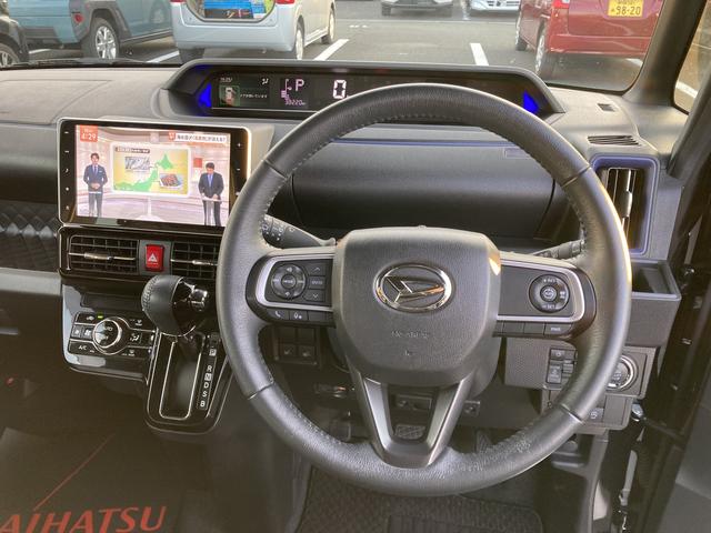 タントカスタムRSスタイルセレクション15インチアルミホイール 大型エアロバンパー フルLEDヘッドランプ オート格納式カラードドアミラー 革巻ステアリングホイール 両側パワースライドドア(静岡県)の中古車