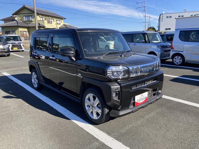 タフトGターボ15インチアルミホイール オートレベリング機能付フルLEDヘッドランプ LEDフォグランプ 本革巻ステアリングホイール 本革巻インパネセンターシフト TFTカラーマルチインフォメーションディスプレイ(静岡県)の中古車