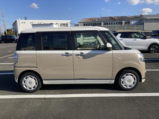 ムーヴキャンバスGメイクアップVS SAIII14インチフルホイールキャップ LEDヘッドランプ キーフリーシステム 両側パワースライドドア オートエアコン(プッシュ式) オートライト 置きラクボックス(静岡県)の中古車