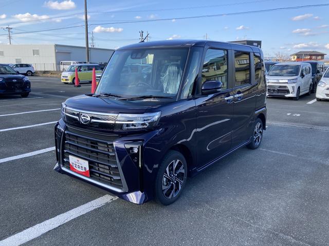 タントカスタムＸ１４インチアルミホイール　大型エアロバンパー　フルＬＥＤヘッドランプ　オート格納式カラードドアミラー　両側パワースライドドア　キーフリーシステム　プッシュボタンスタート（静岡県）の中古車