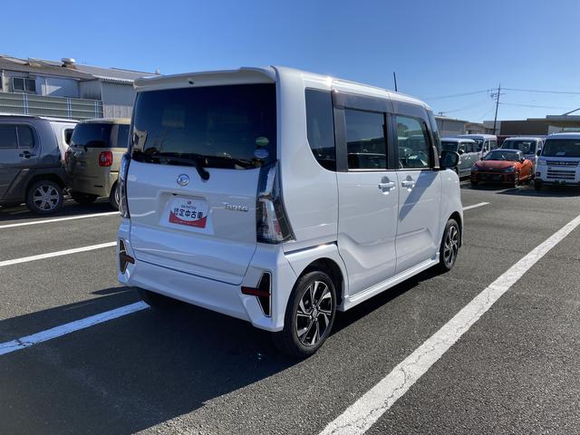 タントカスタムＸ１４インチアルミホイール　大型エアロバンパー　フルＬＥＤヘッドランプ　オート格納式カラードドアミラー　両側パワースライドドア　キーフリーシステム　プッシュボタンスタート（静岡県）の中古車