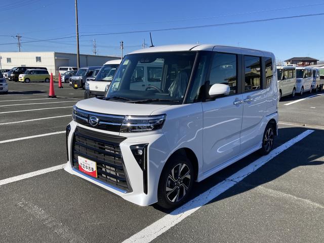 タントカスタムX14インチアルミホイール 大型エアロバンパー フルLEDヘッドランプ オート格納式カラードドアミラー 両側パワースライドドア キーフリーシステム プッシュボタンスタート(静岡県)の中古車