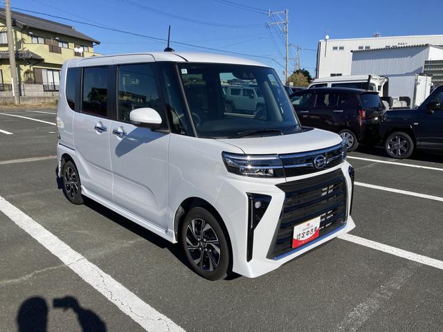 タントカスタムX14インチアルミホイール 大型エアロバンパー フルLEDヘッドランプ オート格納式カラードドアミラー 両側パワースライドドア キーフリーシステム プッシュボタンスタート(静岡県)の中古車