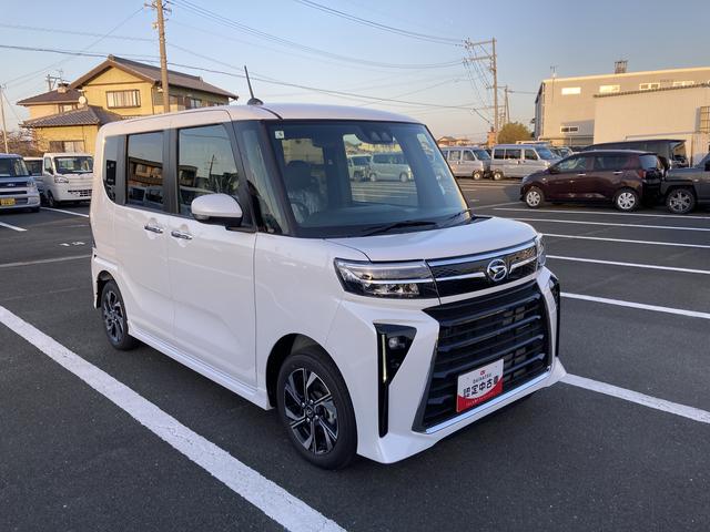 タントカスタムX14インチアルミホイール 大型エアロバンパー フルLEDヘッドランプ オート格納式カラードドアミラー 両側パワースライドドア キーフリーシステム プッシュボタンスタート(静岡県)の中古車