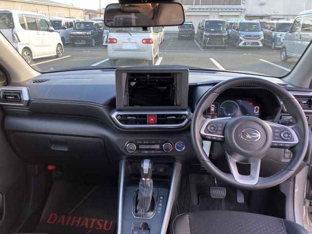 ロッキープレミアムＧ　ＨＥＶ１７インチアルミホイール　ＵＶＩＲカット遮音ガラス　フルＬＥＤヘッドランプ　キーフリーシステム　革巻きステアリングホイール　本革シフトノブ　アクティブマルチインフォメーションメーター（静岡県）の中古車