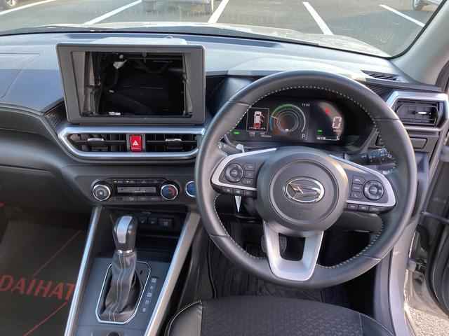 ロッキープレミアムＧ　ＨＥＶ１７インチアルミホイール　ＵＶＩＲカット遮音ガラス　フルＬＥＤヘッドランプ　キーフリーシステム　革巻きステアリングホイール　本革シフトノブ　アクティブマルチインフォメーションメーター（静岡県）の中古車