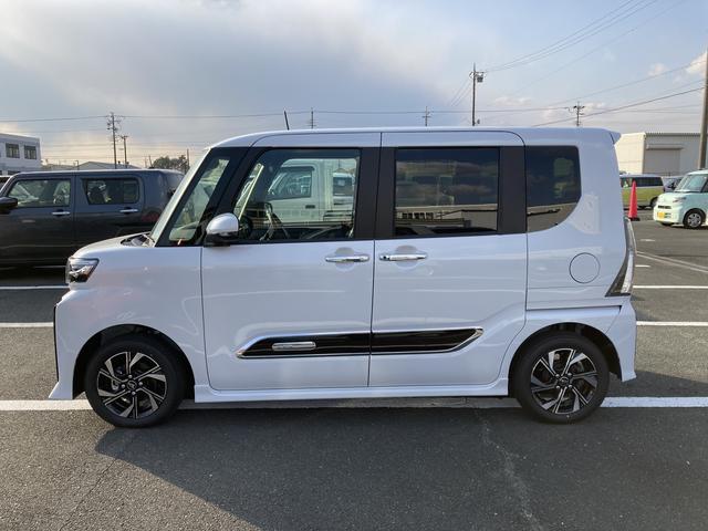 タントカスタムＸ１４インチアルミホイール　大型エアロバンパー　フルＬＥＤヘッドランプ　オート格納式カラードドアミラー　両側パワースライドドア　キーフリーシステム　プッシュボタンスタート（静岡県）の中古車