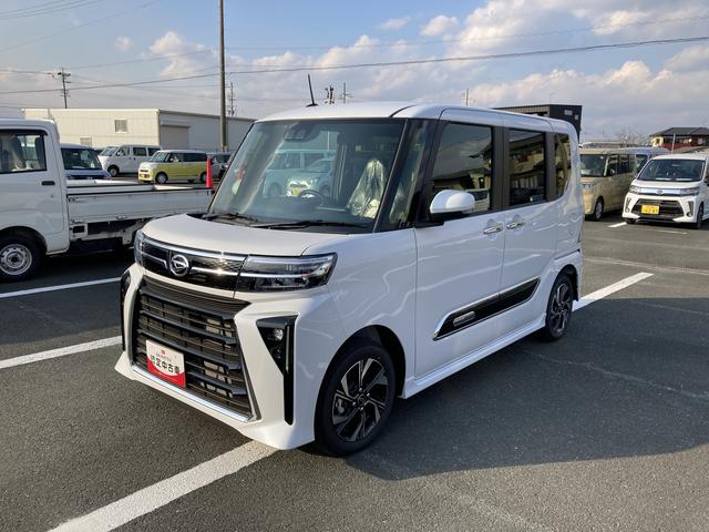 タントカスタムＸ１４インチアルミホイール　大型エアロバンパー　フルＬＥＤヘッドランプ　オート格納式カラードドアミラー　両側パワースライドドア　キーフリーシステム　プッシュボタンスタート（静岡県）の中古車