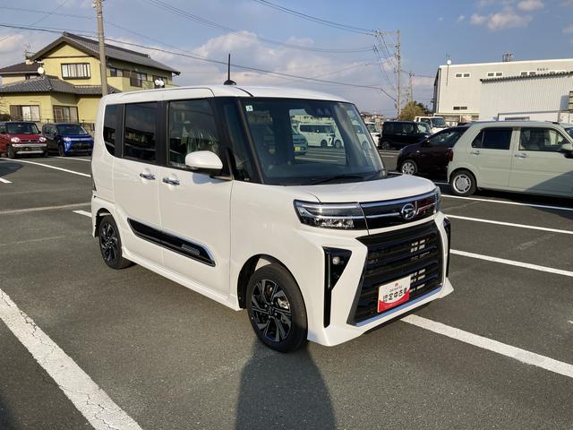 タントカスタムＸ１４インチアルミホイール　大型エアロバンパー　フルＬＥＤヘッドランプ　オート格納式カラードドアミラー　両側パワースライドドア　キーフリーシステム　プッシュボタンスタート（静岡県）の中古車