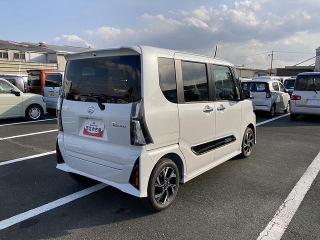 タントカスタムＸ１４インチアルミホイール　大型エアロバンパー　フルＬＥＤヘッドランプ　オート格納式カラードドアミラー　両側パワースライドドア　キーフリーシステム　プッシュボタンスタート（静岡県）の中古車