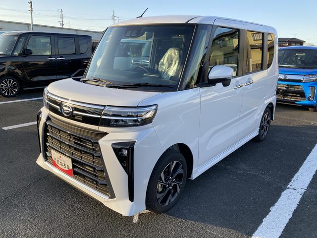 タントカスタムＸ１４インチアルミホイール　大型エアロバンパー　フルＬＥＤヘッドランプ　オート格納式カラードドアミラー　両側パワースライドドア　キーフリーシステム　プッシュボタンスタート（静岡県）の中古車