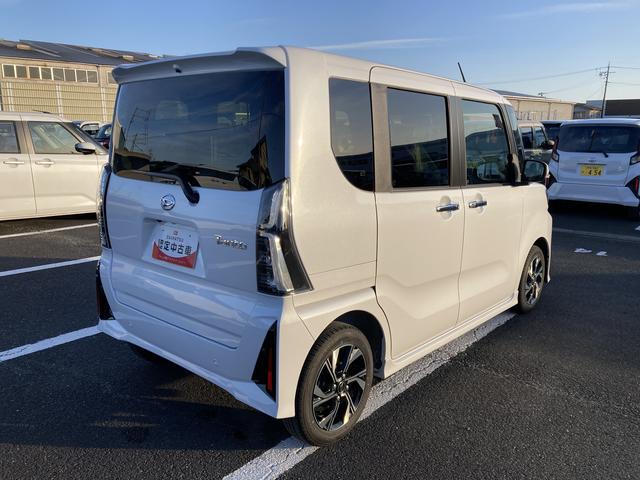 タントカスタムＸ１４インチアルミホイール　大型エアロバンパー　フルＬＥＤヘッドランプ　オート格納式カラードドアミラー　両側パワースライドドア　キーフリーシステム　プッシュボタンスタート（静岡県）の中古車