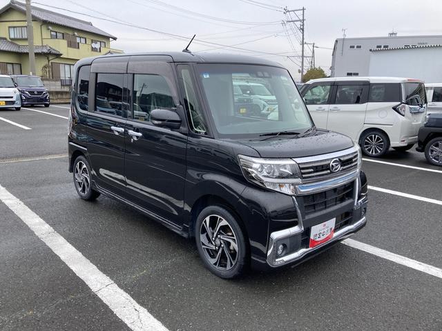 タントカスタムＲＳ　トップエディションＶＳ　ＳＡIII１５インチアルミホイール　大型エアロバンパー　ＬＥＤヘッドランプ　オート格納式カラードドアミラー　本革巻ステアリングホイール　両側パワースライドドア（静岡県）の中古車