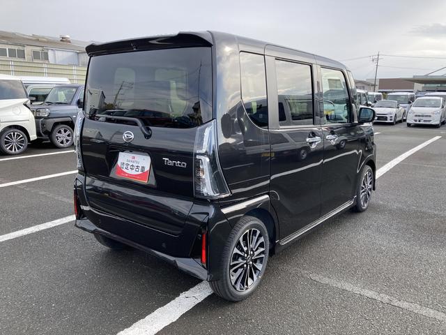 タントカスタムＲＳリミテッド１５インチアルミホイール　キーフリーシステム　プッシュボタンスタート　オートエアコン（プッシュ式）　フルＬＥＤヘッドランプ　オート格納式カラードドアミラー　本革巻ステアリングホイール　スマートクルーズ（静岡県）の中古車