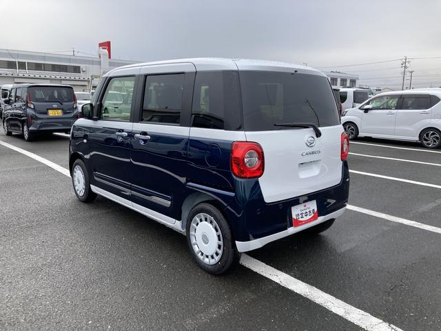 ムーヴキャンバスストライプスG14インチフルホイールキャップ LEDヘッドランプ LEDフォグランプ ホっとカップホルダー 両側パワースライドドア キーフリーシステム プッシュボタンスタート UVカットガラス(静岡県)の中古車