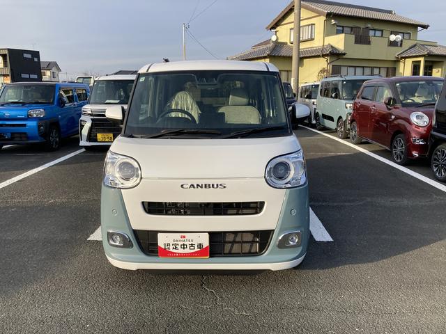 ムーヴキャンバスストライプスＧターボ１４インチフルホイールキャップ　ＬＥＤヘッドランプ　ＬＥＤフォグランプ　ホっとカップホルダー　両側パワースライドドア　キーフリーシステム　プッシュボタンスタート　ＵＶカットガラス（静岡県）の中古車