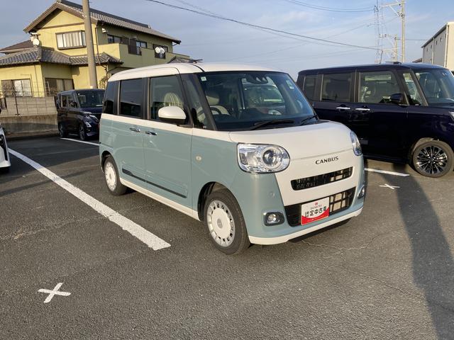 ムーヴキャンバスストライプスＧターボ１４インチフルホイールキャップ　ＬＥＤヘッドランプ　ＬＥＤフォグランプ　ホっとカップホルダー　両側パワースライドドア　キーフリーシステム　プッシュボタンスタート　ＵＶカットガラス（静岡県）の中古車