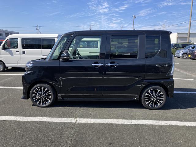 タントカスタムRSリミテッド15インチアルミホイール 大型エアロバンパー フルLEDヘッドランプ オート格納式カラードドアミラー 革巻ステアリングホイール 両側パワースライドドア スマートクルーズ(静岡県)の中古車