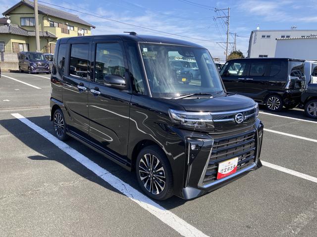 タントカスタムRSリミテッド15インチアルミホイール 大型エアロバンパー フルLEDヘッドランプ オート格納式カラードドアミラー 革巻ステアリングホイール 両側パワースライドドア スマートクルーズ(静岡県)の中古車