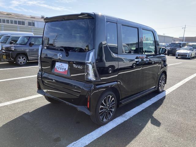 タントカスタムRSリミテッド15インチアルミホイール 大型エアロバンパー フルLEDヘッドランプ オート格納式カラードドアミラー 革巻ステアリングホイール 両側パワースライドドア スマートクルーズ(静岡県)の中古車