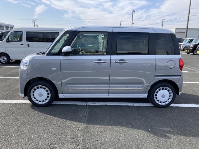 ムーヴキャンバスストライプスG14インチフルホイールキャップ LEDヘッドランプ LEDフォグランプ ホっとカップホルダー 両側パワースライドドア キーフリーシステム プッシュボタンスタート UVカットガラス(静岡県)の中古車