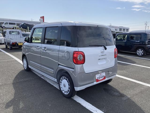 ムーヴキャンバスストライプスG14インチフルホイールキャップ LEDヘッドランプ LEDフォグランプ ホっとカップホルダー 両側パワースライドドア キーフリーシステム プッシュボタンスタート UVカットガラス(静岡県)の中古車