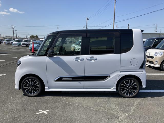 タントカスタムＲＳ１５インチアルミホイール　キーフリーシステム　プッシュボタンスタート　オートエアコン（プッシュ式）　フルＬＥＤヘッドランプ　オート格納式カラードドアミラー　本革巻ステアリングホイール（静岡県）の中古車