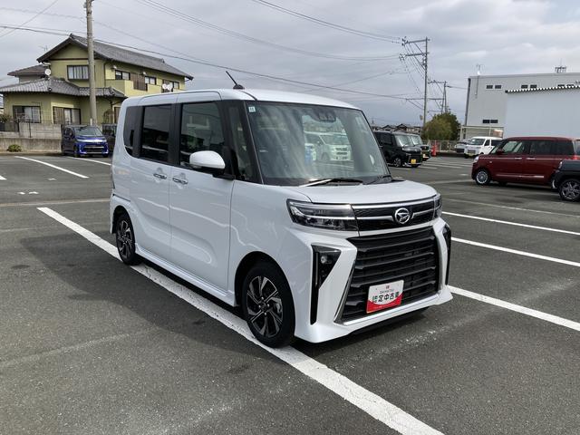 タントカスタムＸ１４インチアルミホイール　大型エアロバンパー　フルＬＥＤヘッドランプ　オート格納式カラードドアミラー　両側パワースライドドア　キーフリーシステム　プッシュボタンスタート（静岡県）の中古車