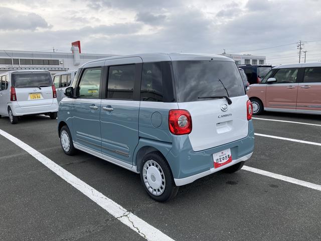 ムーヴキャンバスストライプスG14インチフルホイールキャップ LEDヘッドランプ LEDフォグランプ ホっとカップホルダー 両側パワースライドドア キーフリーシステム プッシュボタンスタート UVカットガラス(静岡県)の中古車