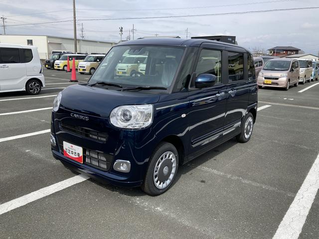 ムーヴキャンバスセオリーＧ１４インチフルホイールキャップ　ＬＥＤヘッドランプ　ＬＥＤフォグランプ　ホっとカップホルダー　両側パワースライドドア　キーフリーシステム　プッシュボタンスタート　ＵＶカットガラス（静岡県）の中古車