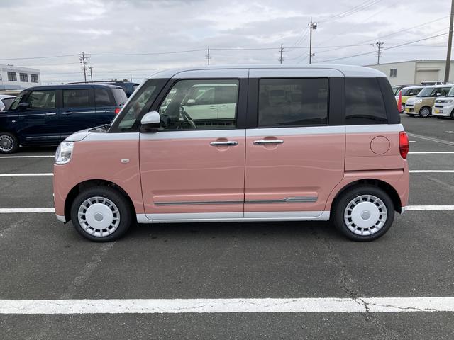 ムーヴキャンバスストライプスＧ１４インチフルホイールキャップ　ＬＥＤヘッドランプ　ＬＥＤフォグランプ　ホっとカップホルダー　両側パワースライドドア　キーフリーシステム　プッシュボタンスタート　ＵＶカットガラス（静岡県）の中古車