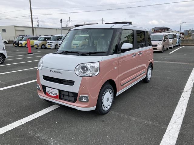 ムーヴキャンバスストライプスＧ１４インチフルホイールキャップ　ＬＥＤヘッドランプ　ＬＥＤフォグランプ　ホっとカップホルダー　両側パワースライドドア　キーフリーシステム　プッシュボタンスタート　ＵＶカットガラス（静岡県）の中古車