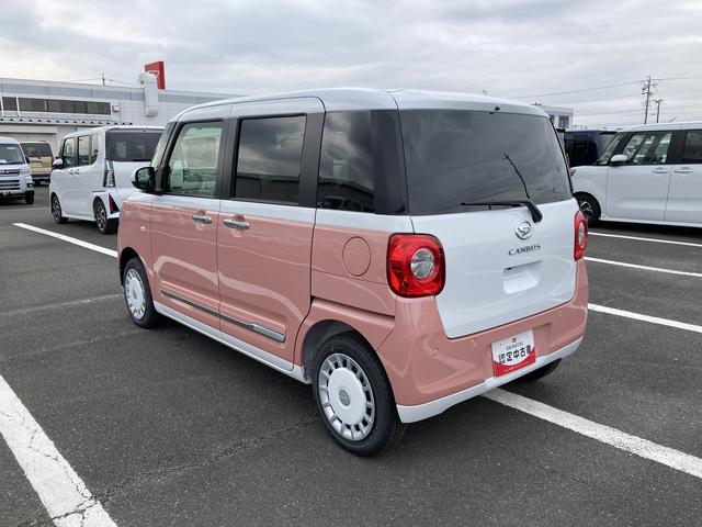 ムーヴキャンバスストライプスＧ１４インチフルホイールキャップ　ＬＥＤヘッドランプ　ＬＥＤフォグランプ　ホっとカップホルダー　両側パワースライドドア　キーフリーシステム　プッシュボタンスタート　ＵＶカットガラス（静岡県）の中古車