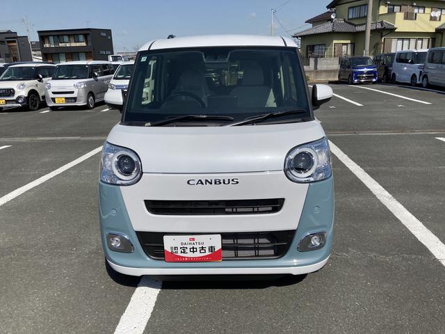 ムーヴキャンバスストライプスＧ１４インチフルホイールキャップ　ＬＥＤヘッドランプ　ＬＥＤフォグランプ　ホっとカップホルダー　両側パワースライドドア　キーフリーシステム　プッシュボタンスタート　ＵＶカットガラス（静岡県）の中古車