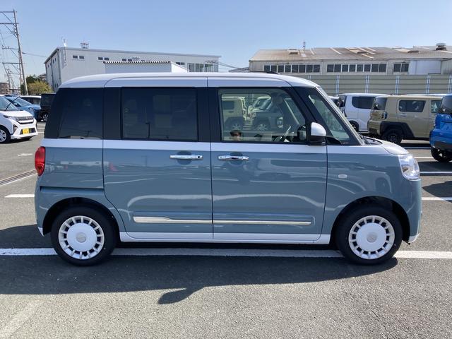 ムーヴキャンバスストライプスＧ１４インチフルホイールキャップ　ＬＥＤヘッドランプ　ＬＥＤフォグランプ　ホっとカップホルダー　両側パワースライドドア　キーフリーシステム　プッシュボタンスタート　ＵＶカットガラス（静岡県）の中古車